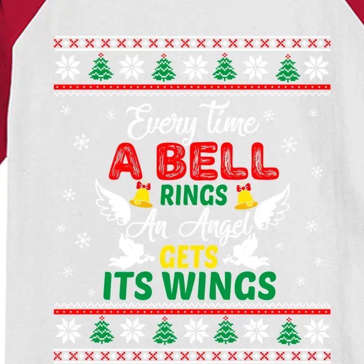 ItS A Wonderful Life Every Time A Bell Rings Cute Christmas Great Gift Kids Colorblock Raglan Jersey