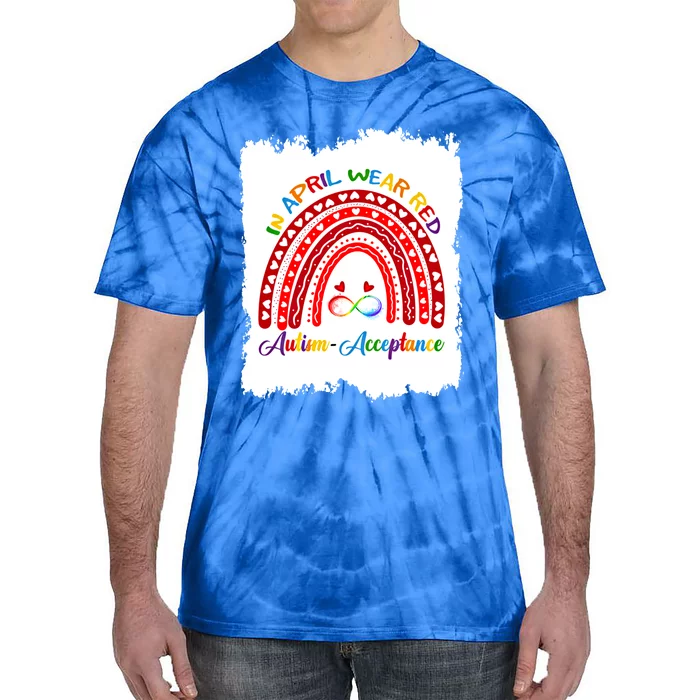 In April Wear Red Instead Autismacceptance Gift Tie-Dye T-Shirt