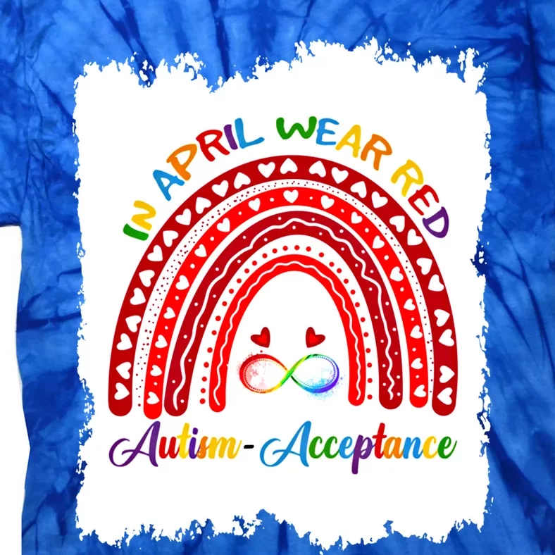 In April Wear Red Instead Autismacceptance Gift Tie-Dye T-Shirt