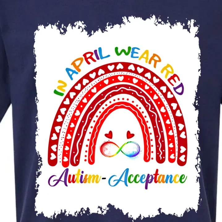 In April Wear Red Instead Autismacceptance Gift Sueded Cloud Jersey T-Shirt