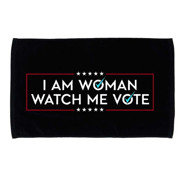 I Am Woman Watch Me Vote Microfiber Hand Towel