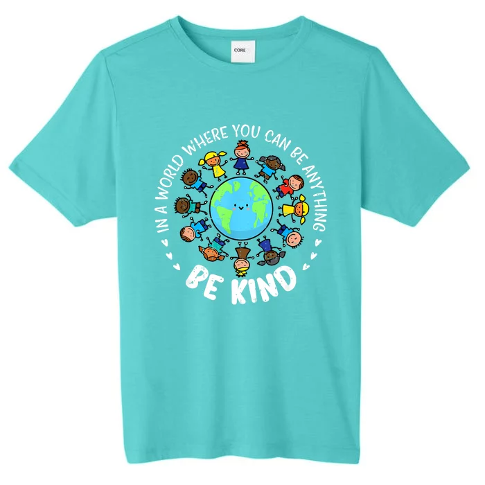 In A World Be Kind Earth Unity Day Orange Teacher ChromaSoft Performance T-Shirt