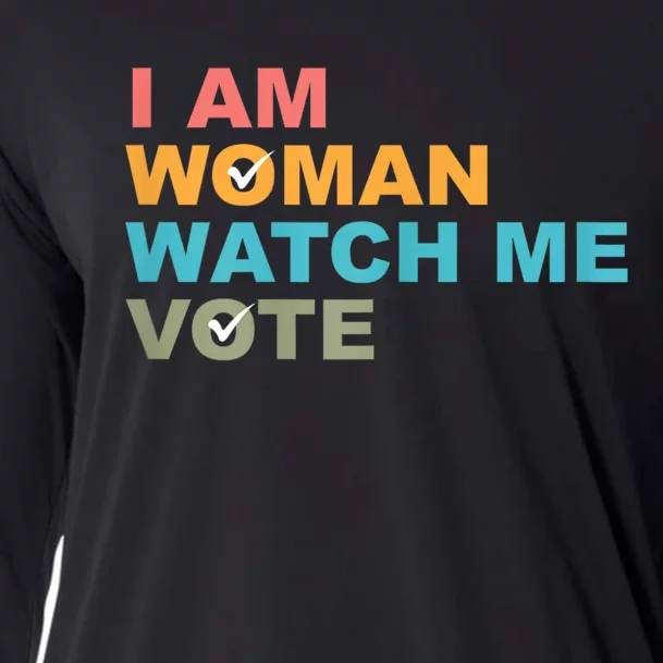 I Am Woman Watch Me Vote Cooling Performance Long Sleeve Crew