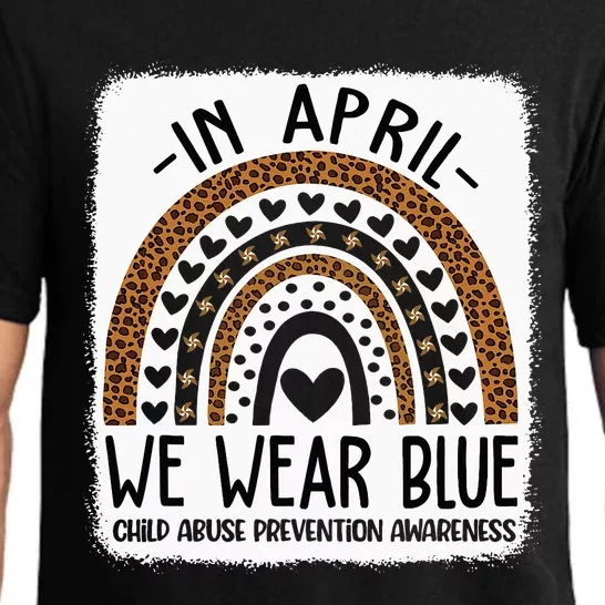 In April We Wear Blue Pinwheel Child Abuse Prevention Month Pajama Set