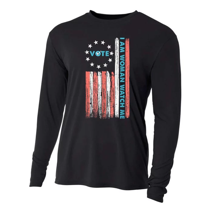 I Am Woman Watch Me Vote 2024 Cooling Performance Long Sleeve Crew