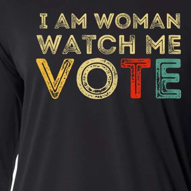 I Am Woman Watch Me Vote 2024 Cooling Performance Long Sleeve Crew