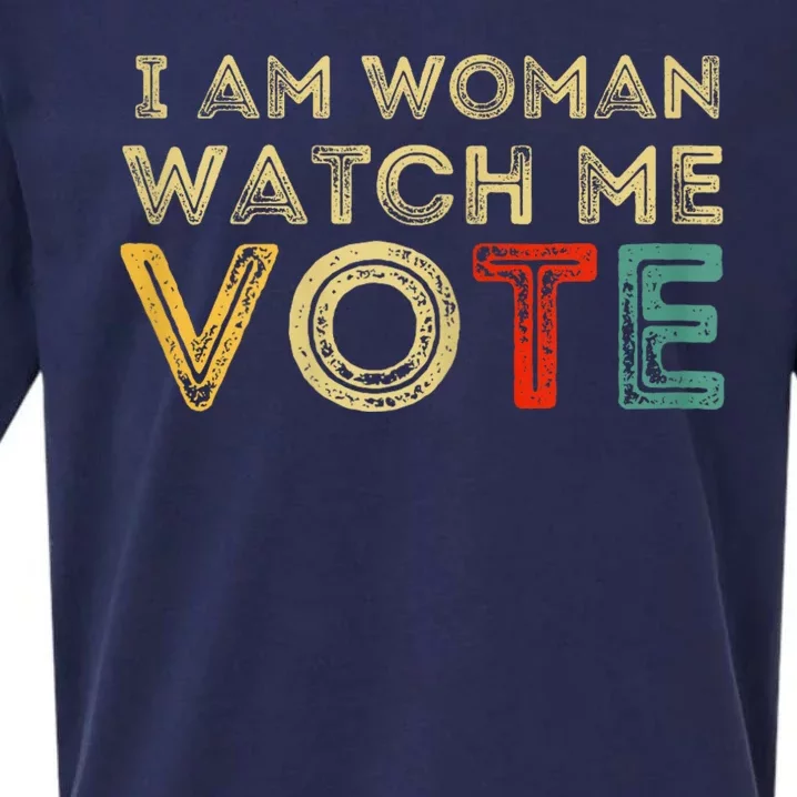 I Am Woman Watch Me Vote 2024 Sueded Cloud Jersey T-Shirt