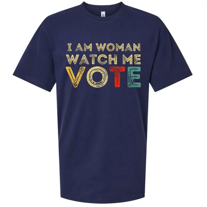 I Am Woman Watch Me Vote 2024 Sueded Cloud Jersey T-Shirt