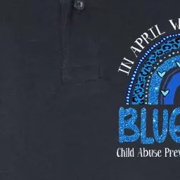 In April We Wear Blue For Child Abuse Prevention Awarenes Gifts Softstyle Adult Sport Polo