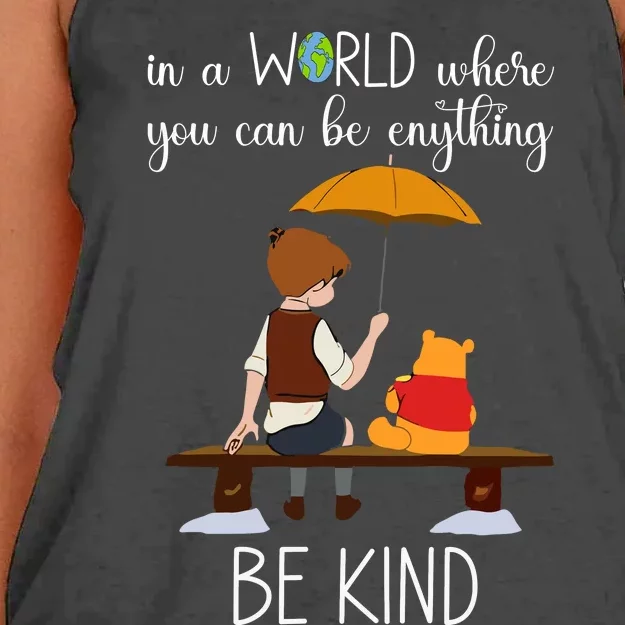 In A World Where You Can Be Anything Women's Knotted Racerback Tank