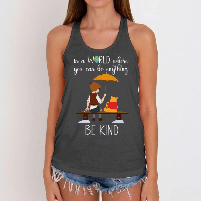 In A World Where You Can Be Anything Women's Knotted Racerback Tank