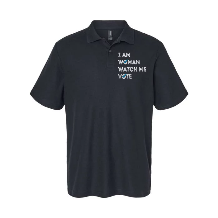 I Am Woman Watch Me Vote 2024 Softstyle Adult Sport Polo