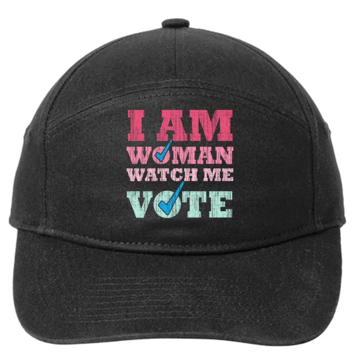 I Am Woman Watch Me Vote 2024 7-Panel Snapback Hat