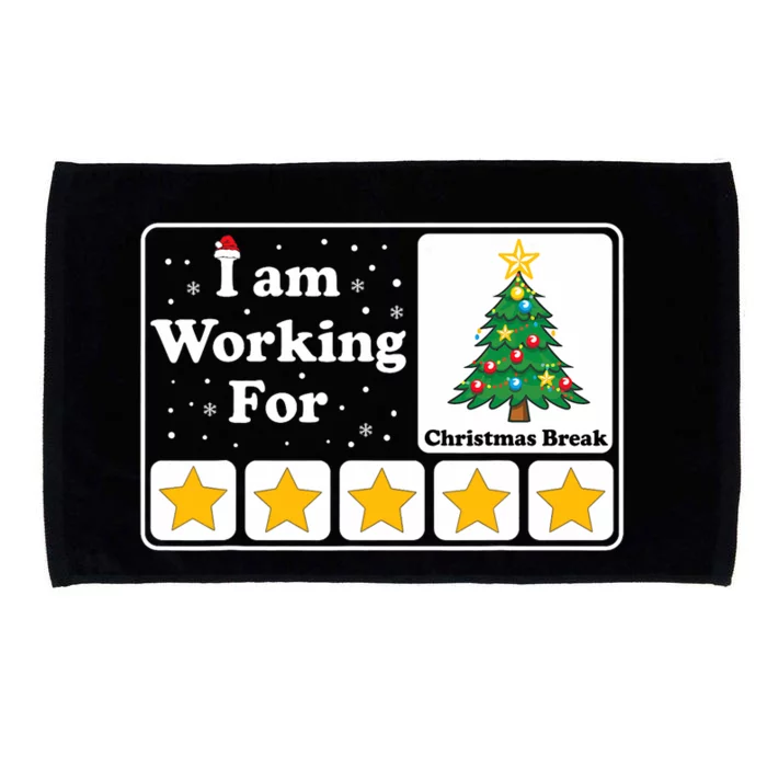 I Am Working For Christmas Break 5 Stars Xmas Tree Microfiber Hand Towel