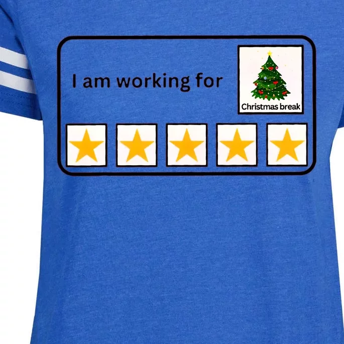 I Am Working For Christmas Break Teacher Christmas Enza Ladies Jersey Football T-Shirt