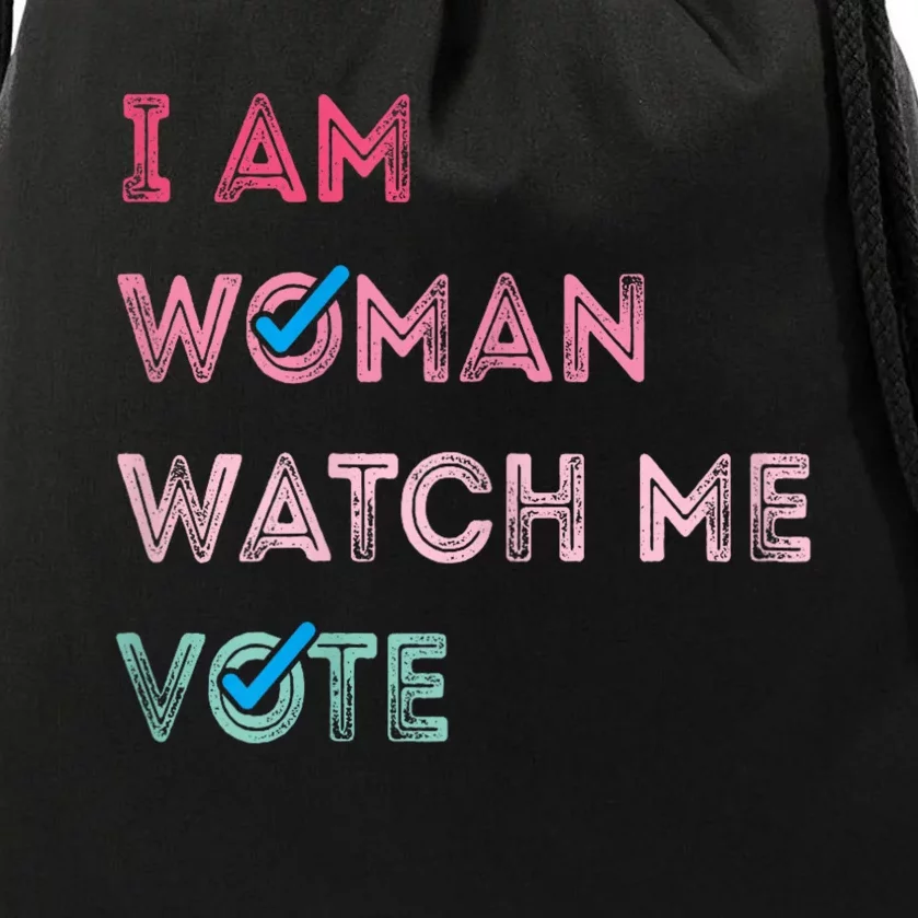 I Am Woman Watch Me Vote Drawstring Bag