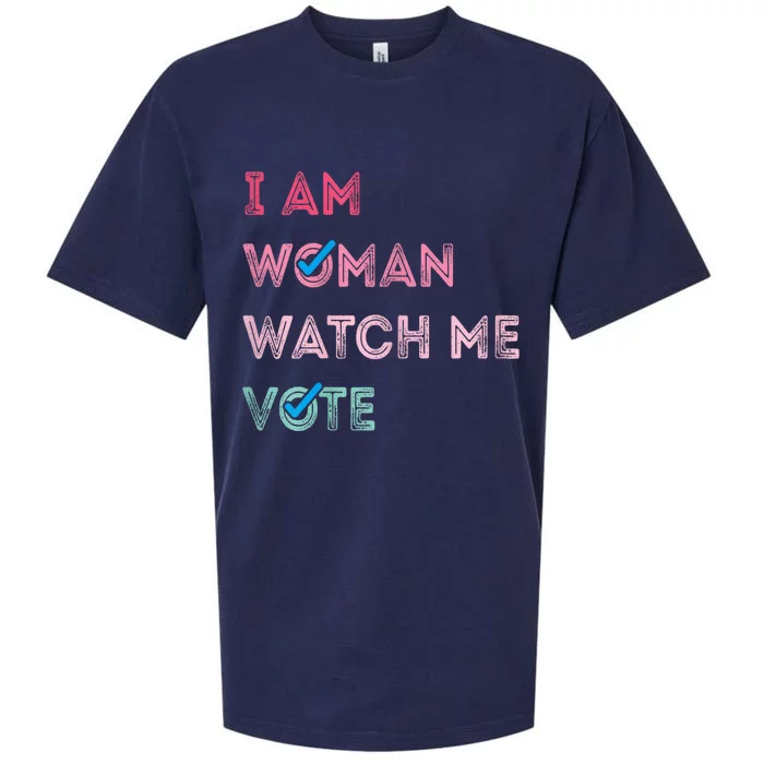 I Am Woman Watch Me Vote Sueded Cloud Jersey T-Shirt