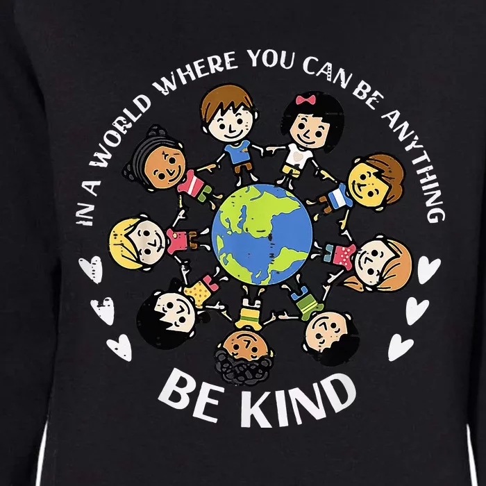 In A World Be Kind Earth Anti Bullying Unity Day Orange Womens California Wash Sweatshirt