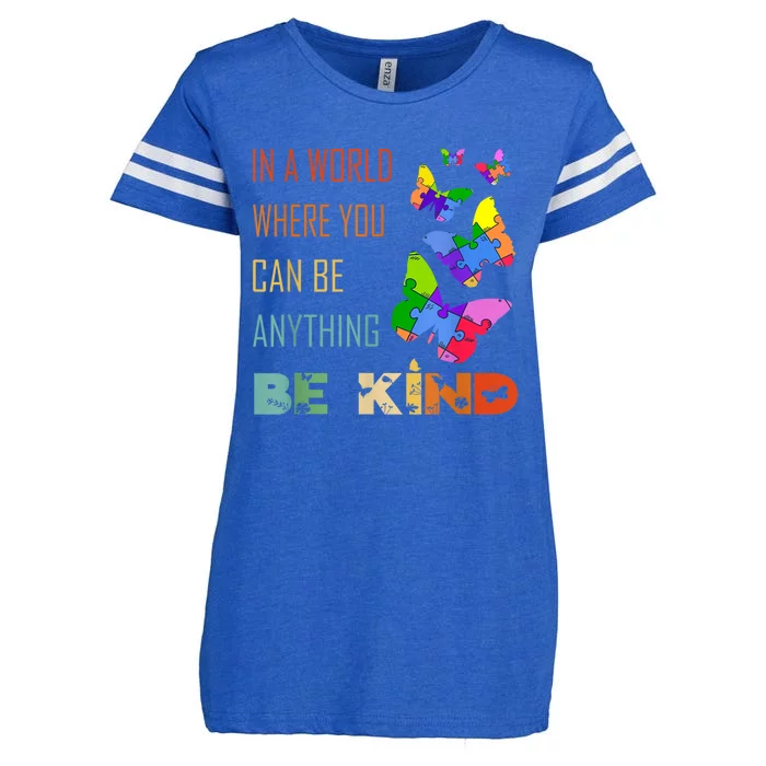 In A World Where You Can Be Anything Be Kind Butterfly Enza Ladies Jersey Football T-Shirt