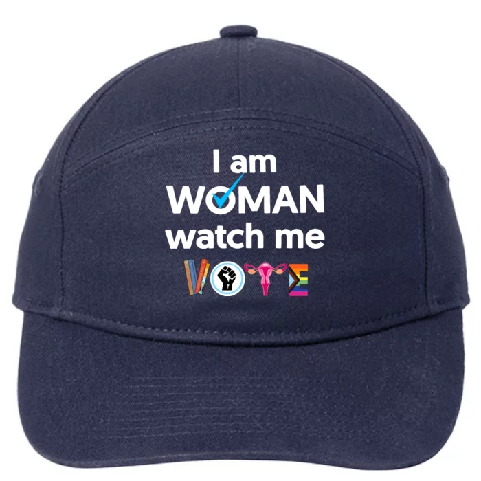 I Am Woman Watch Me Vote 7-Panel Snapback Hat