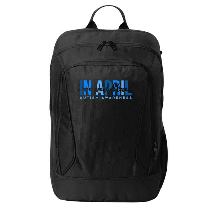 In April We Wear Blue Autism Awareness City Backpack