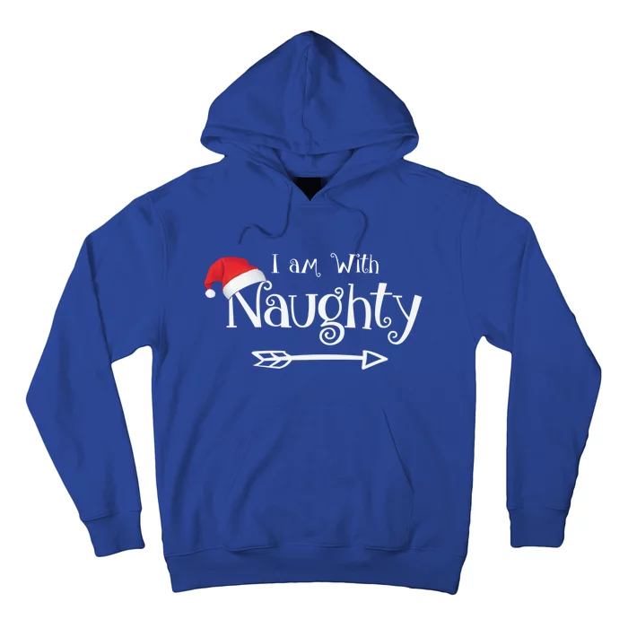 I Am With Naughty Or Nice Costume Matching Christmas Couples Meaningful Gift Hoodie