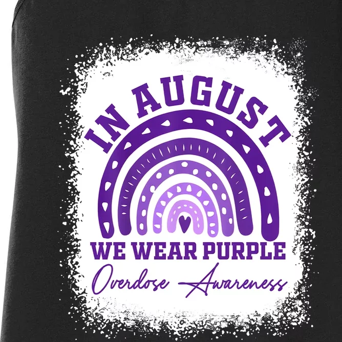 In August We Wear Purple Overdose Awareness Women's Racerback Tank