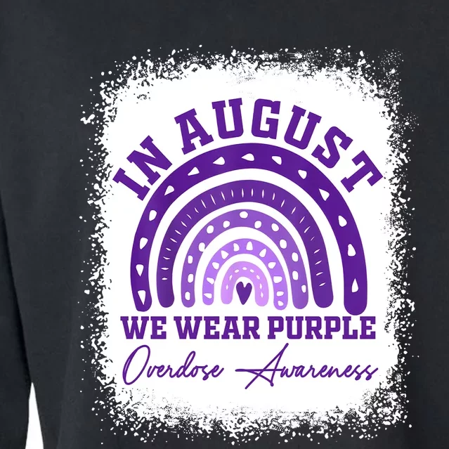 In August We Wear Purple Overdose Awareness Cropped Pullover Crew