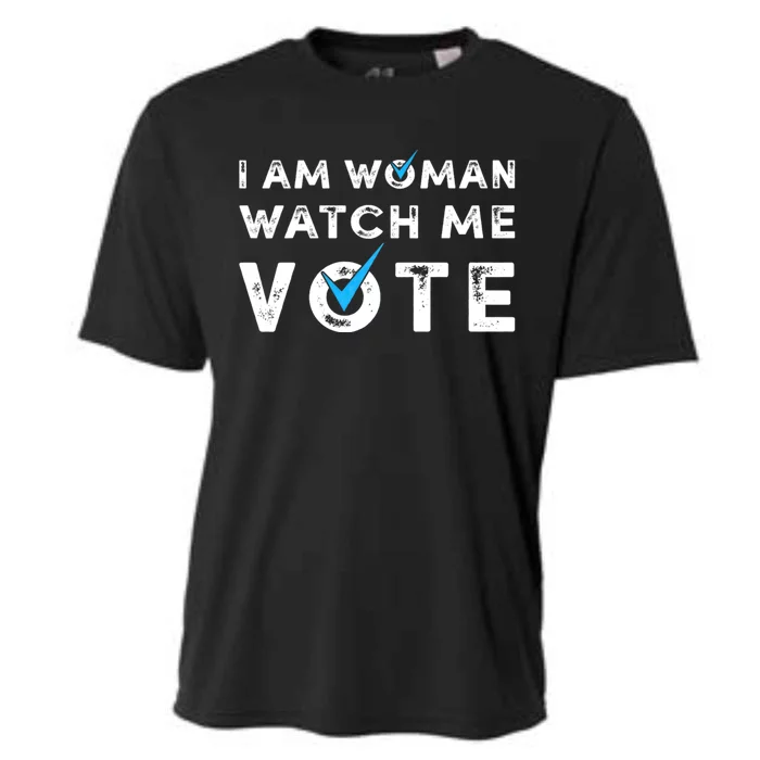 I Am Woman Watch Me Vote Vintage Cooling Performance Crew T-Shirt