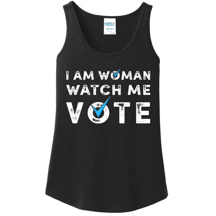 I Am Woman Watch Me Vote Vintage Ladies Essential Tank