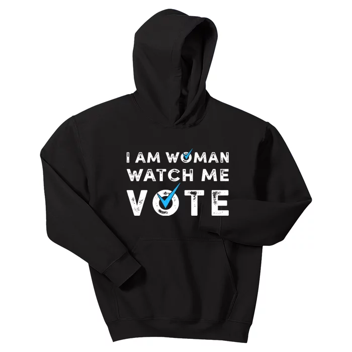 I Am Woman Watch Me Vote Vintage Kids Hoodie