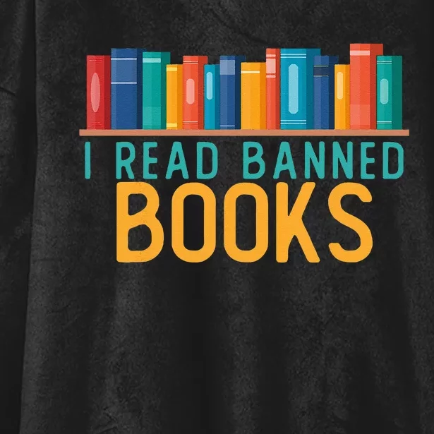 I Am With The Banned Books Funny I Read Banned Books Hooded Wearable Blanket