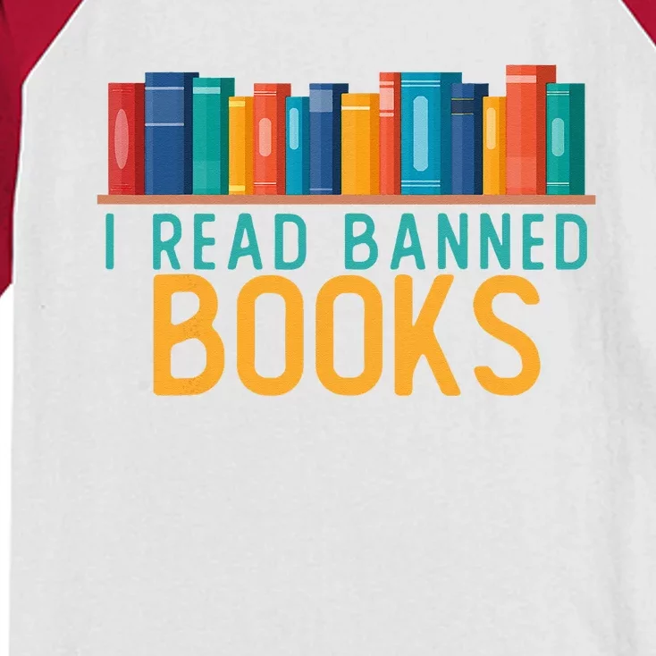 I Am With The Banned Books Funny I Read Banned Books Kids Colorblock Raglan Jersey