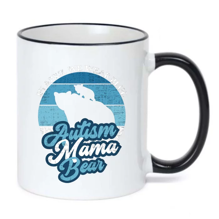 In April We Wear Blue Autism Mama Bear World Autism Day Gift Black Color Changing Mug