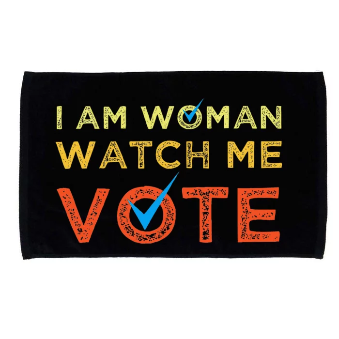 I Am Woman Watch Me Vote Microfiber Hand Towel