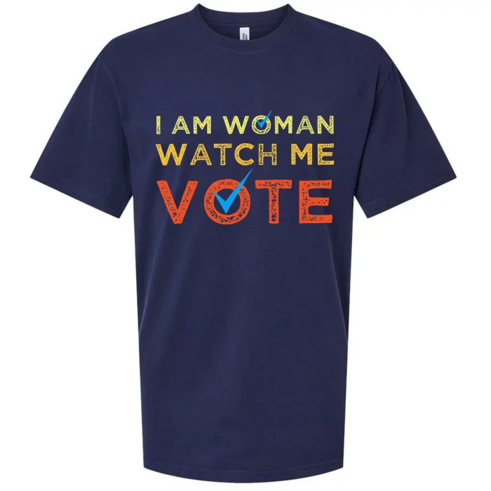 I Am Woman Watch Me Vote Sueded Cloud Jersey T-Shirt