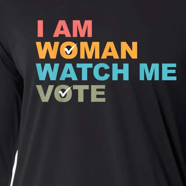 I Am Woman Watch Me Vote Cooling Performance Long Sleeve Crew