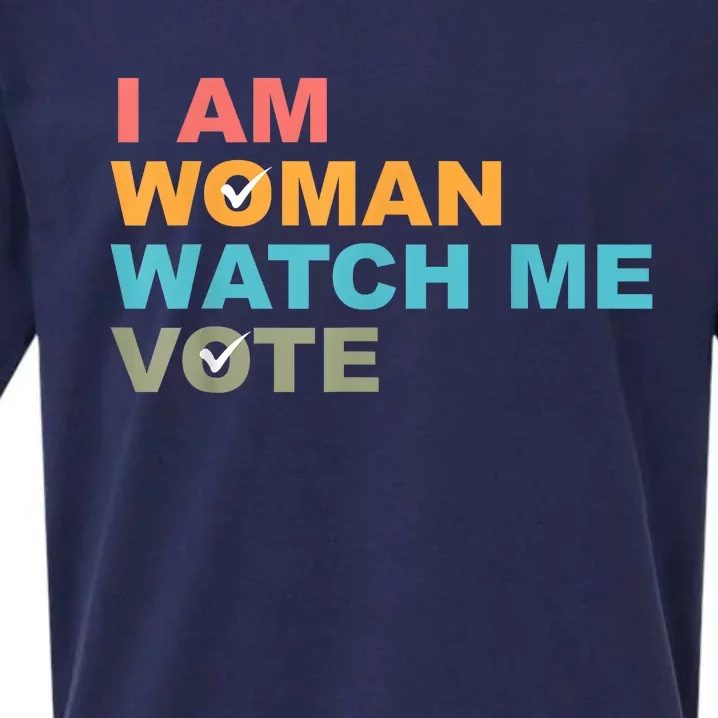 I Am Woman Watch Me Vote Sueded Cloud Jersey T-Shirt