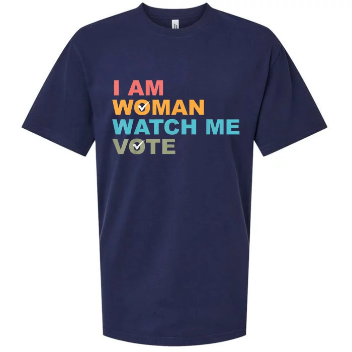 I Am Woman Watch Me Vote Sueded Cloud Jersey T-Shirt