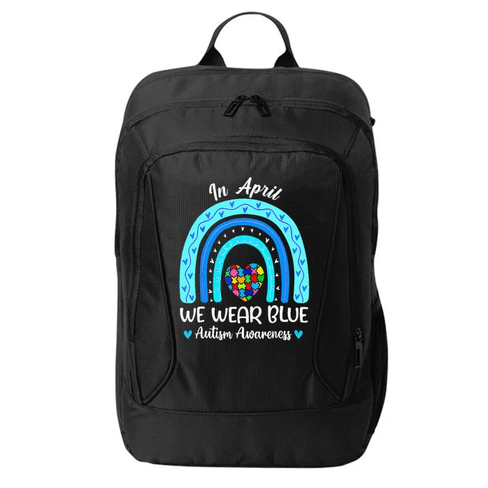 In April We Wear Blue ASD Awareness Puzzle City Backpack