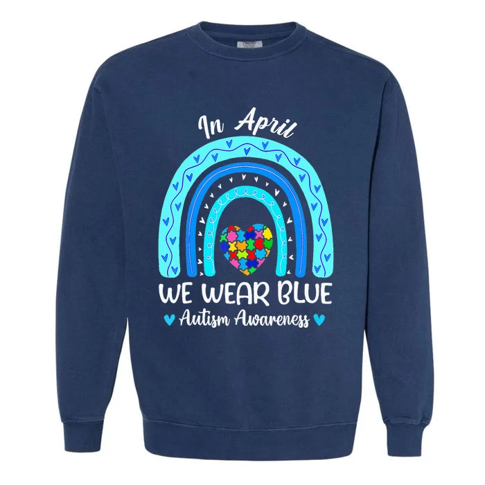 In April We Wear Blue ASD Awareness Puzzle Garment-Dyed Sweatshirt