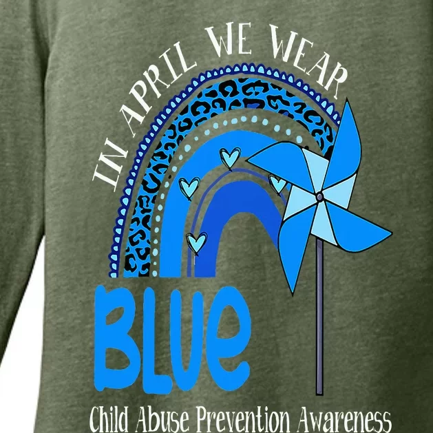 In April We Wear Blue For Child Abuse Prevention Awareness Womens CVC Long Sleeve Shirt