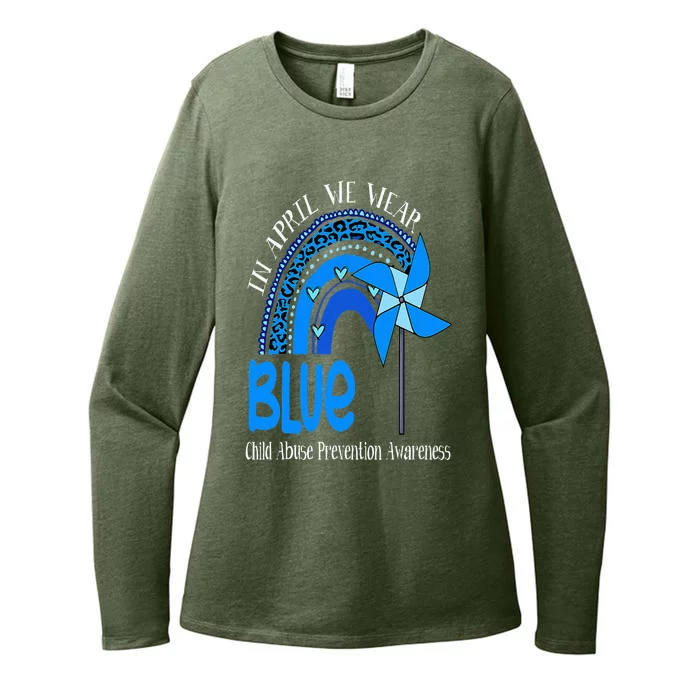 In April We Wear Blue For Child Abuse Prevention Awareness Womens CVC Long Sleeve Shirt