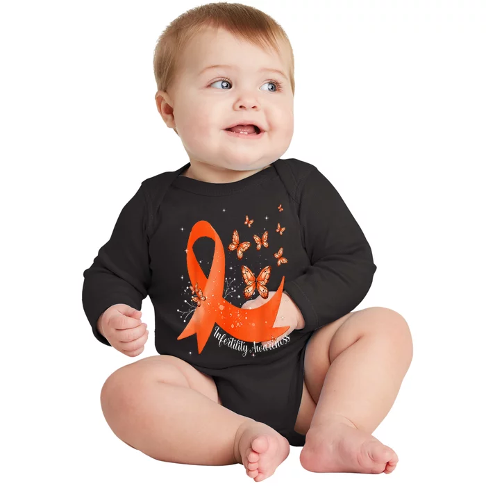 In April We Wear Orange Infertility Awareness Month Baby Long Sleeve Bodysuit