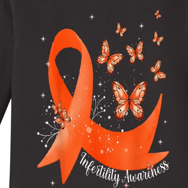 In April We Wear Orange Infertility Awareness Month Baby Long Sleeve Bodysuit