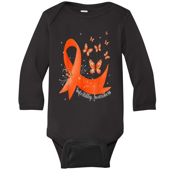 In April We Wear Orange Infertility Awareness Month Baby Long Sleeve Bodysuit