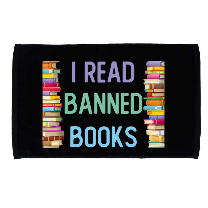 I Am With The Banned Books Funny I Read Banned Books Microfiber Hand Towel