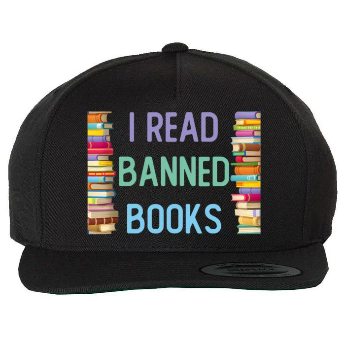 I Am With The Banned Books Funny I Read Banned Books Wool Snapback Cap