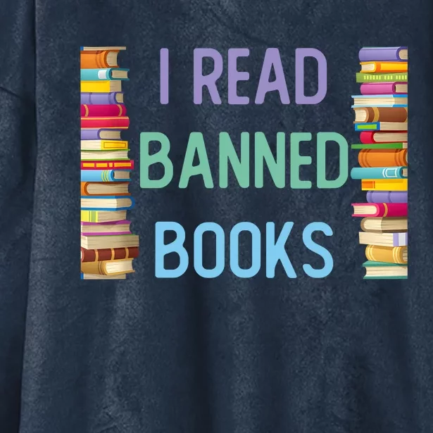 I Am With The Banned Books Funny I Read Banned Books Hooded Wearable Blanket