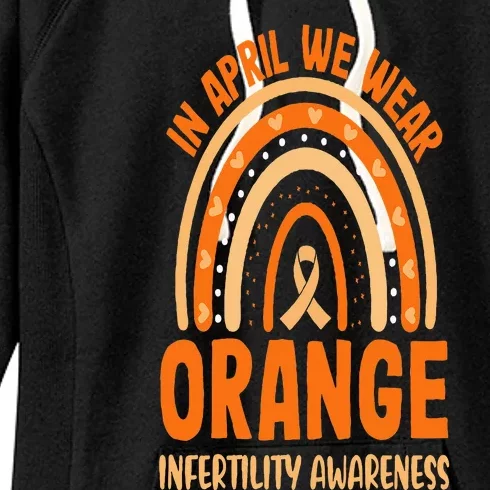 In April We Wear Orange Infertility Awareness Rainbow Women's Fleece Hoodie